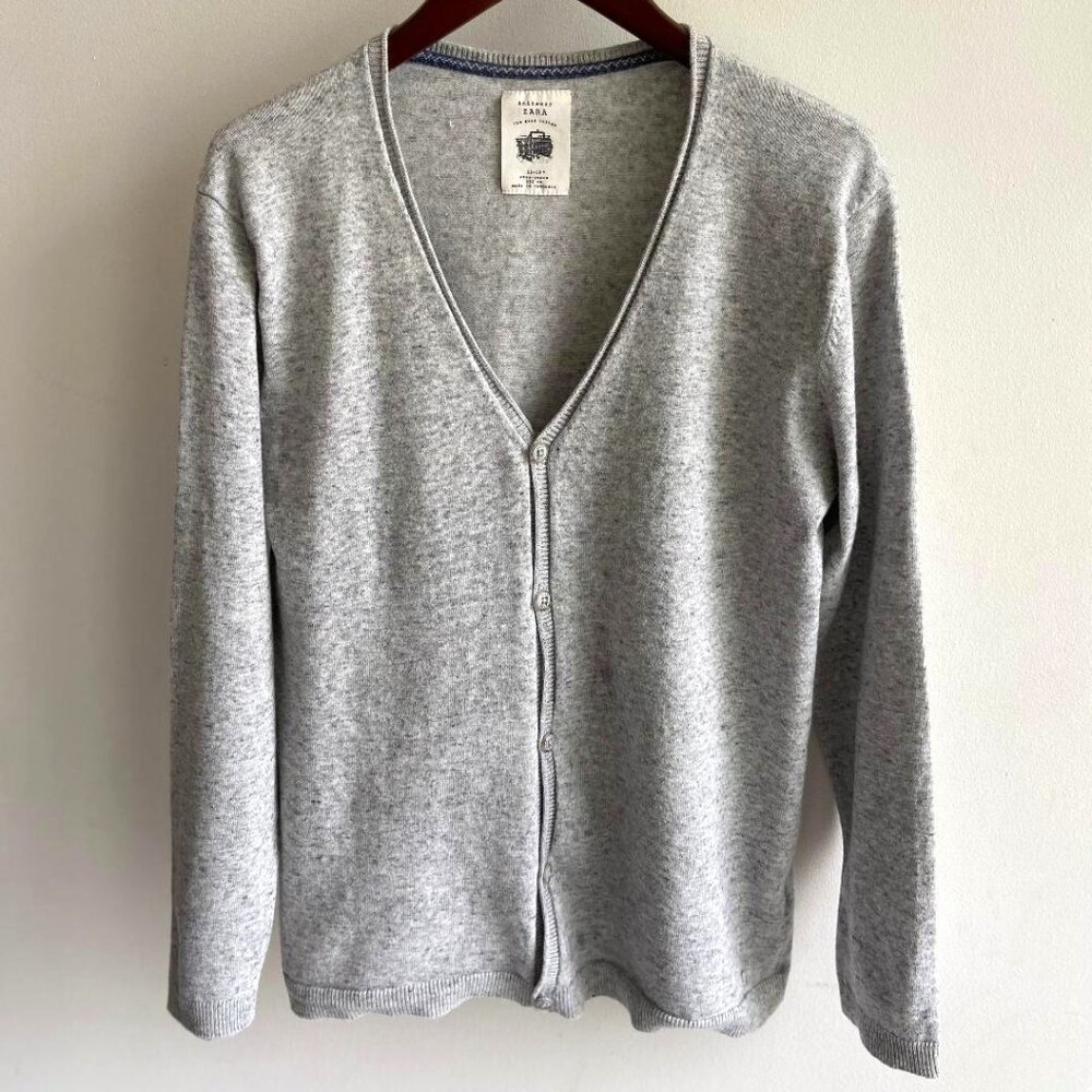 Zara Kid's Light Grey Knit Cardigan